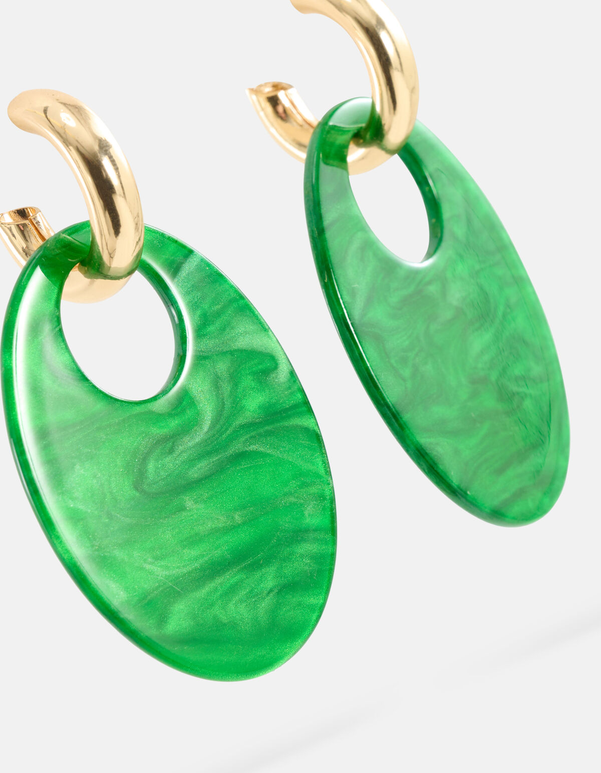 Ovale Oorbellen Donkergroen SHOEBY ACCESSOIRES