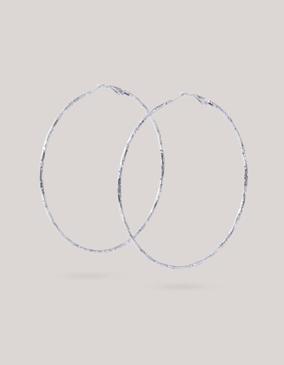 Hammered Hoop Oorbellen Zilver SHOEBY ACCESSOIRES