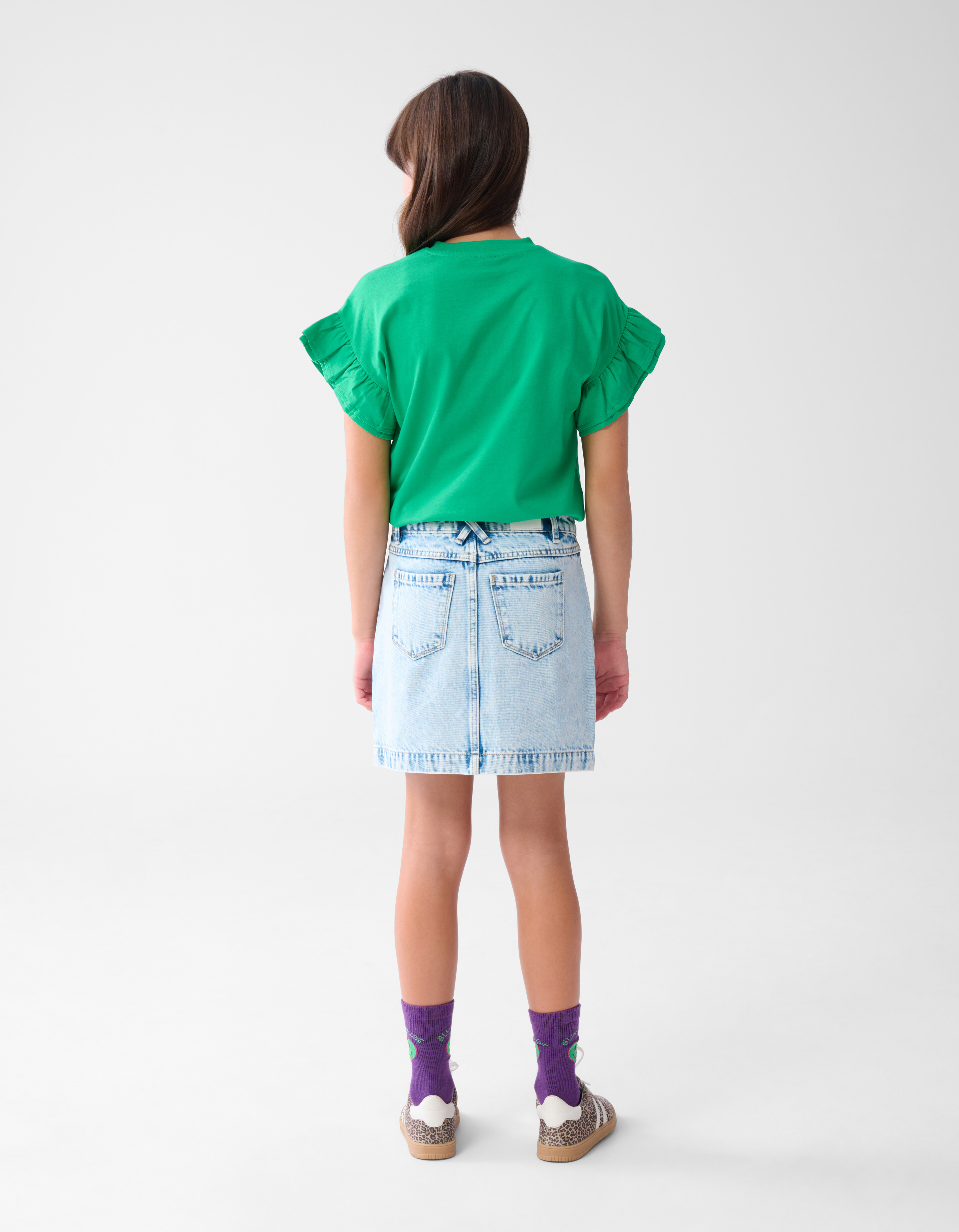 Ruffle T-shirt Groen SHOEBY GIRLS