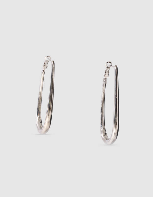 Rounded Square Oorbellen Zilver SHOEBY ACCESSOIRES
