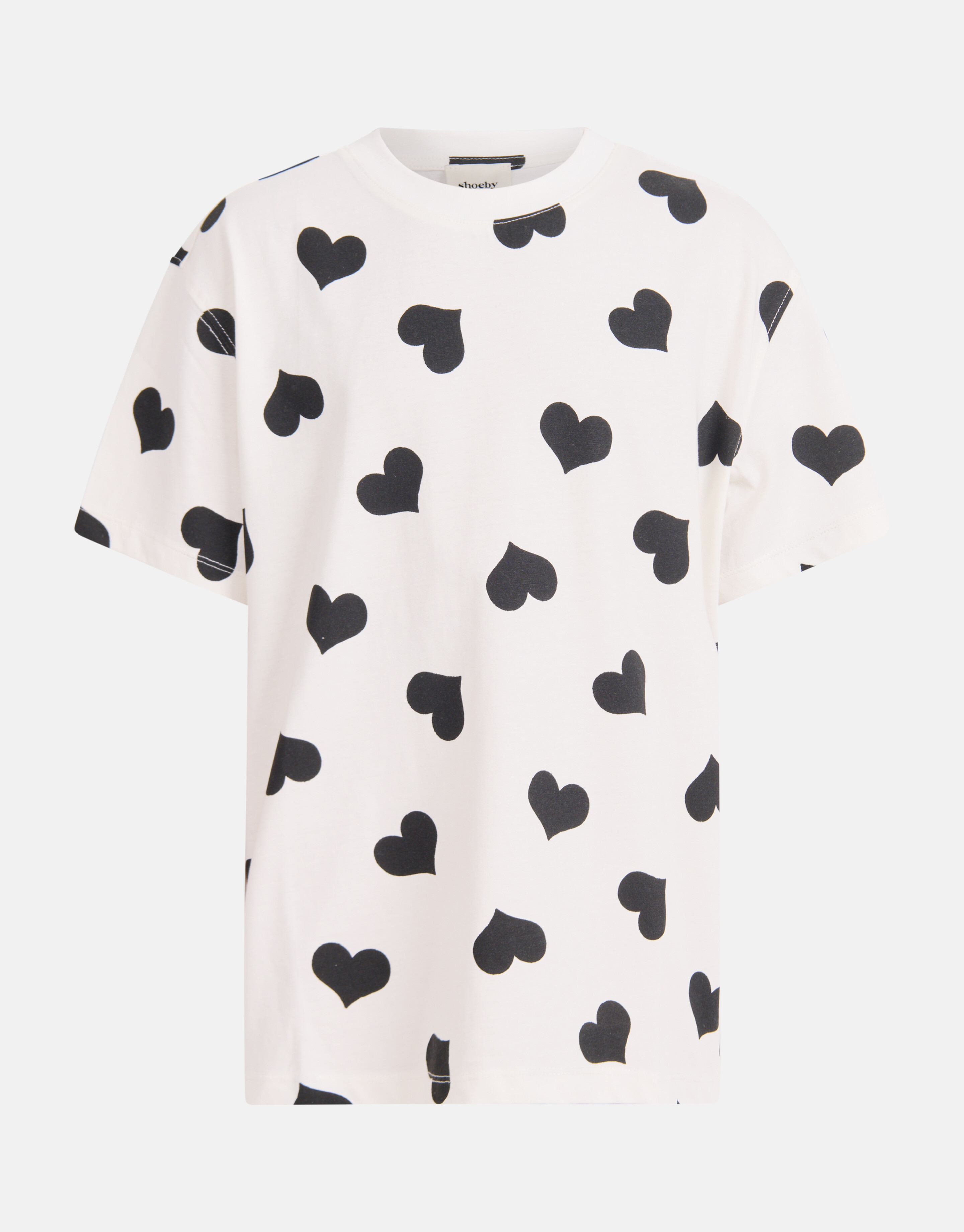 Oversized Hartjes Print T-shirt Wit SHOEBY GIRLS