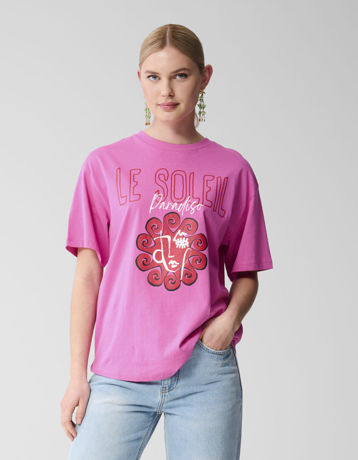 Le Soleil Artwork T-shirt Roze SHOEBY WOMEN