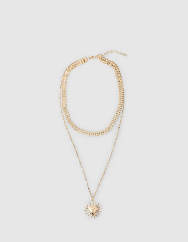 Heart Layered Ketting Goud SHOEBY ACCESSOIRES