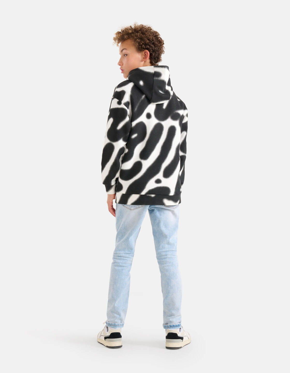 Printed Hoodie Wit SHOEBY BOYS