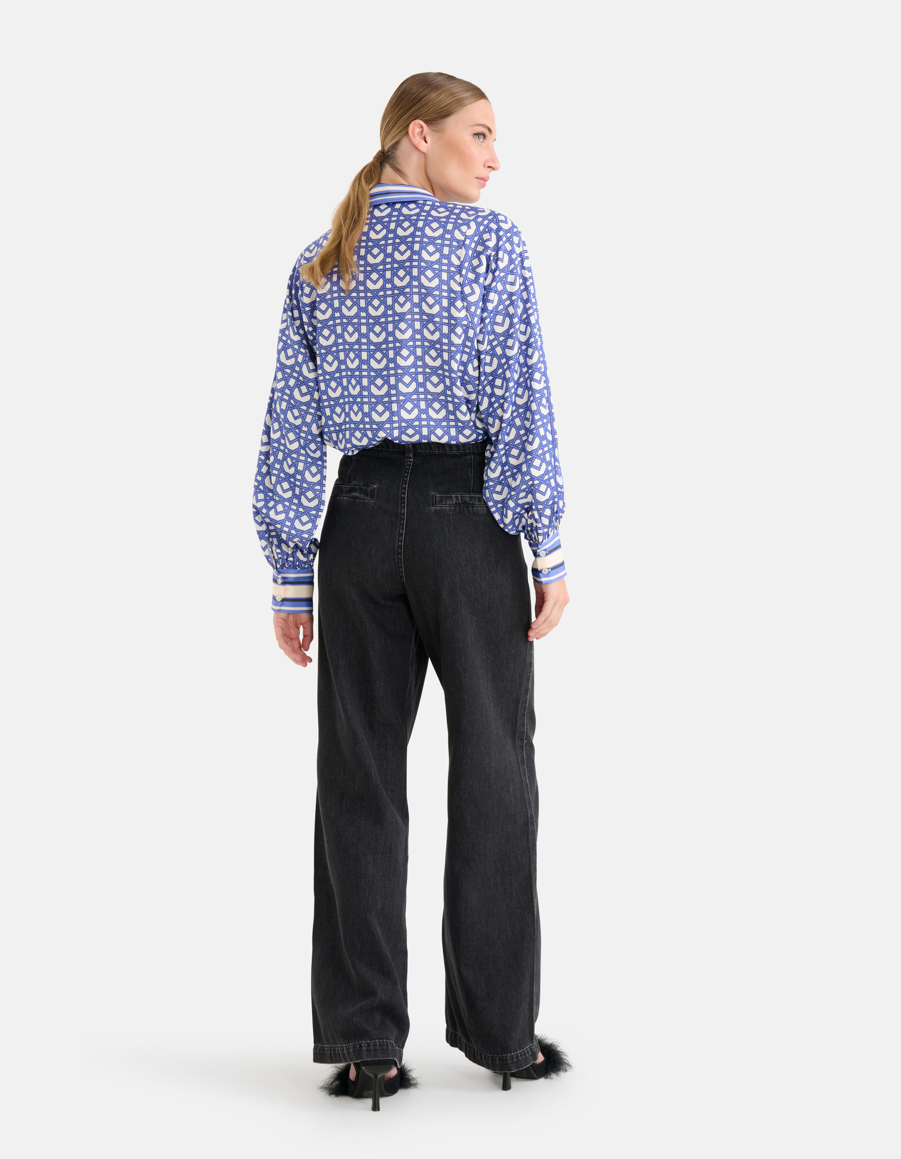 Grafische Retro Blouse Paars SHOEBY WOMEN