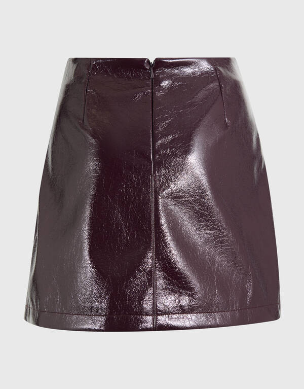 Lak Mini Rok Donkerrood SHOEBY WOMEN