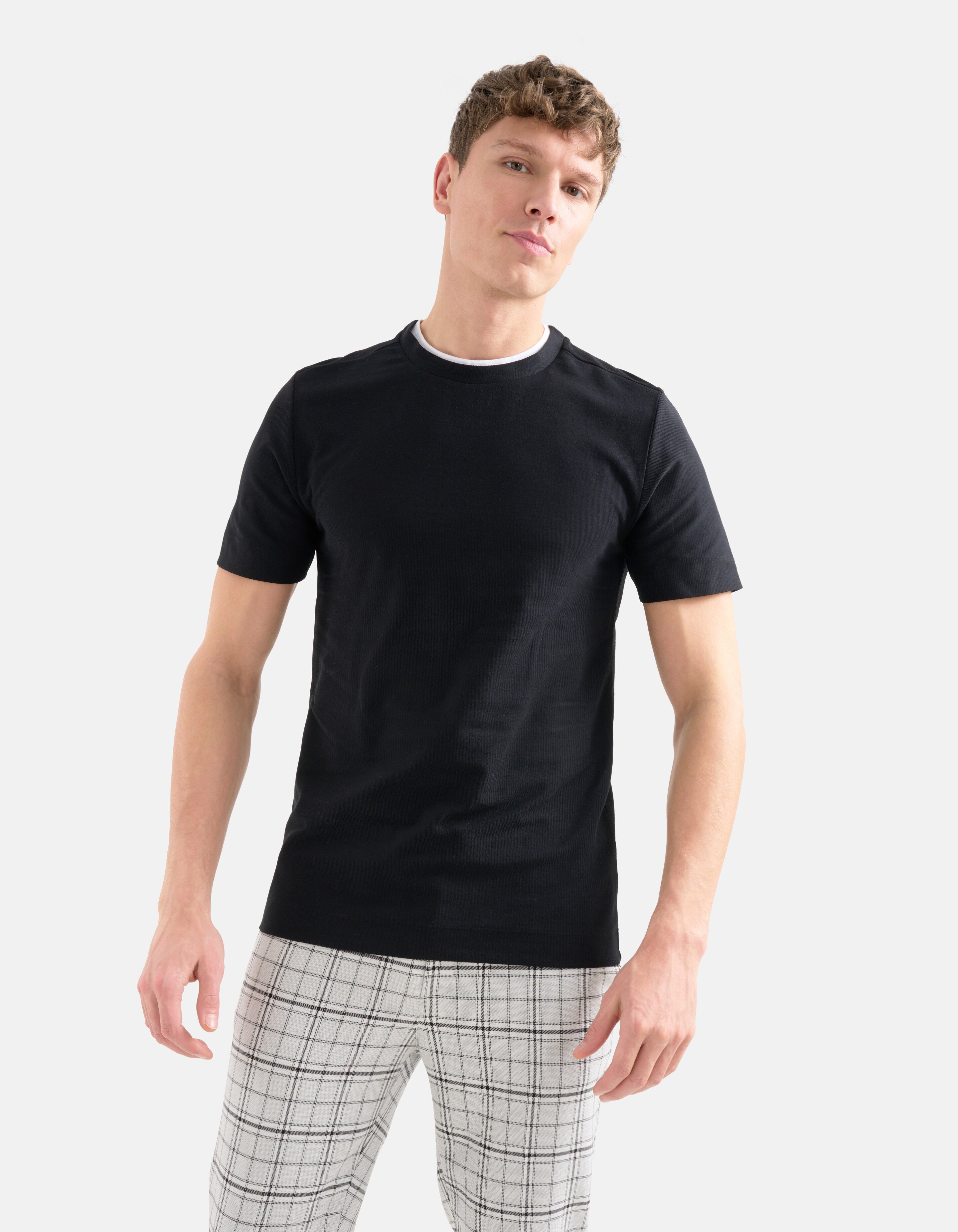 Double Layer T-shirt Zwart SHOEBY MEN