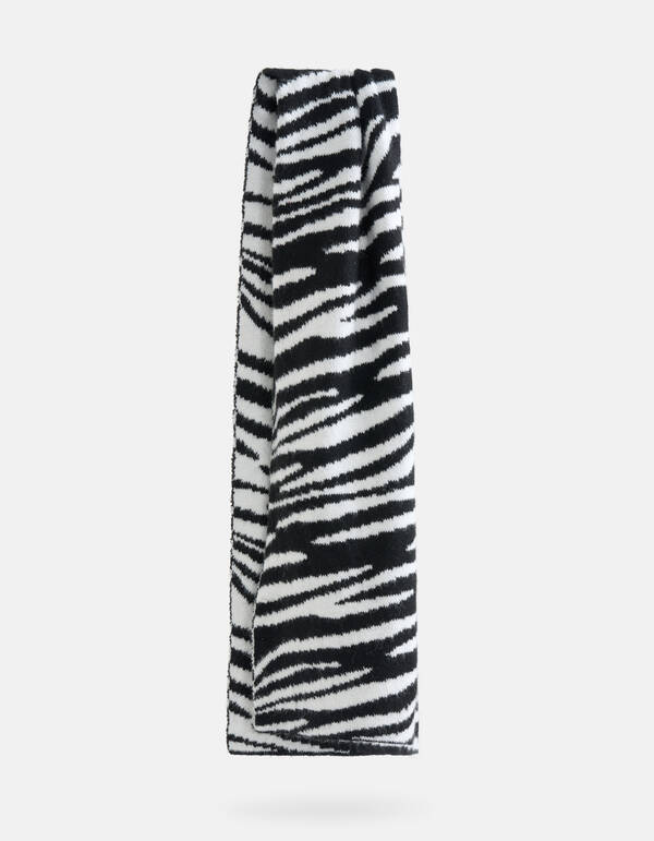 Zebraprint Sjaal Zwart/Wit SHOEBY ACCESSOIRES
