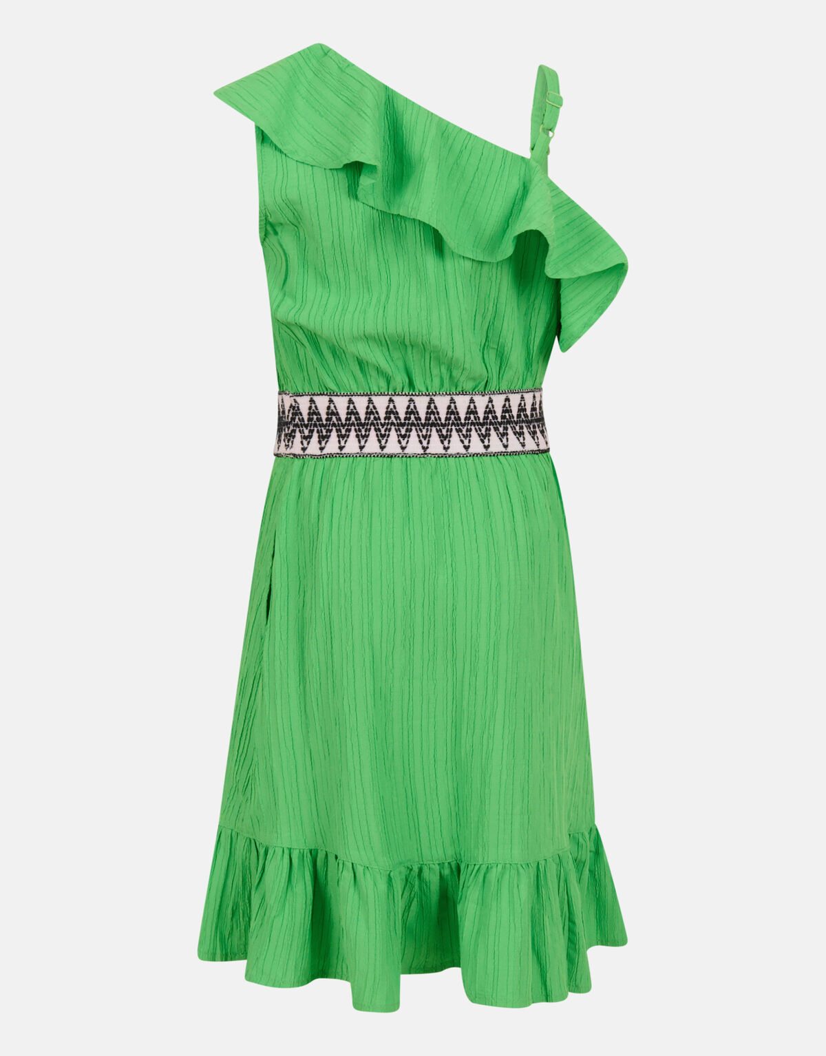 One Shoulder Jurk Groen SHOEBY GIRLS