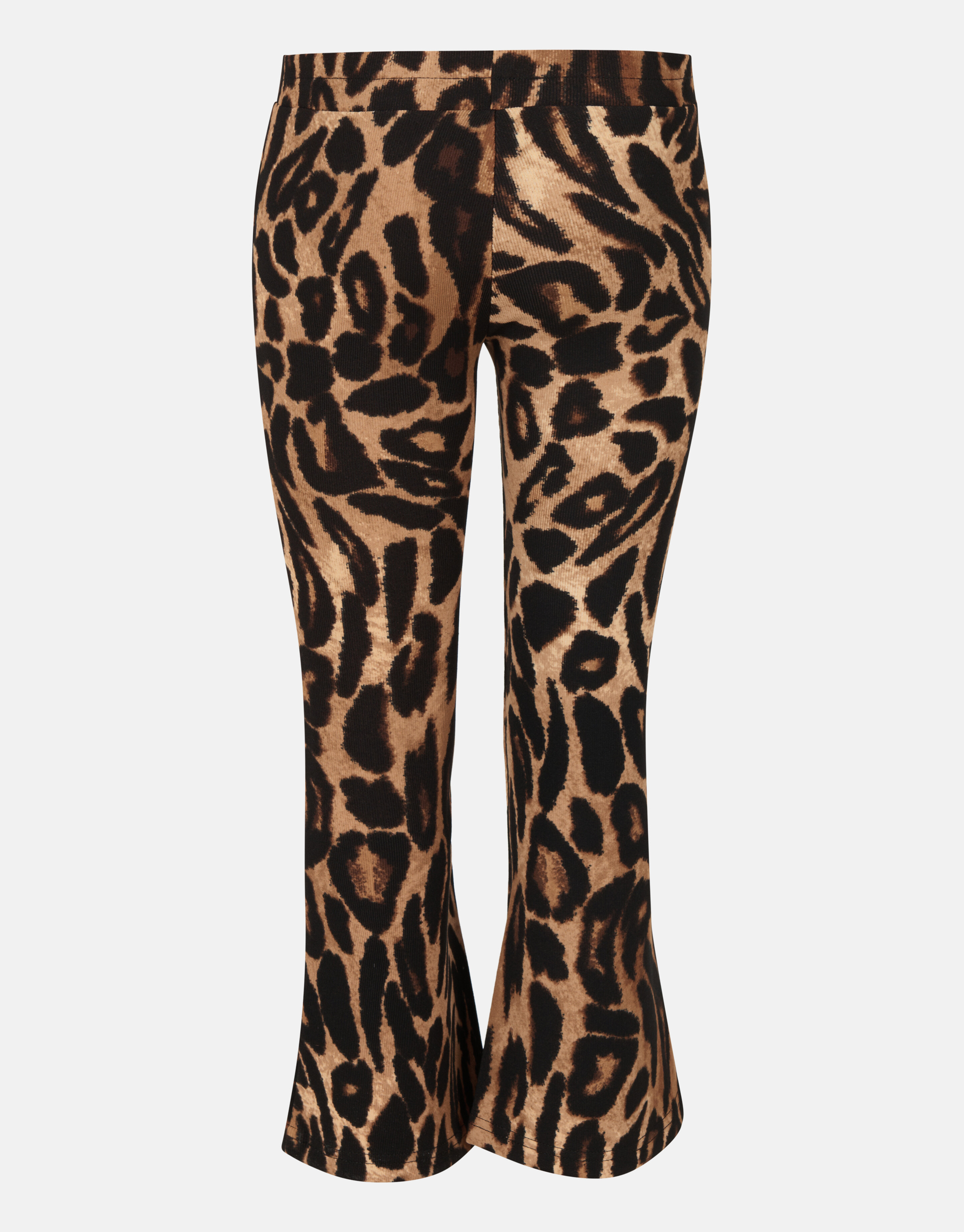 Leopard Rib Flared Broek Bruin SHOEBY GIRLS
