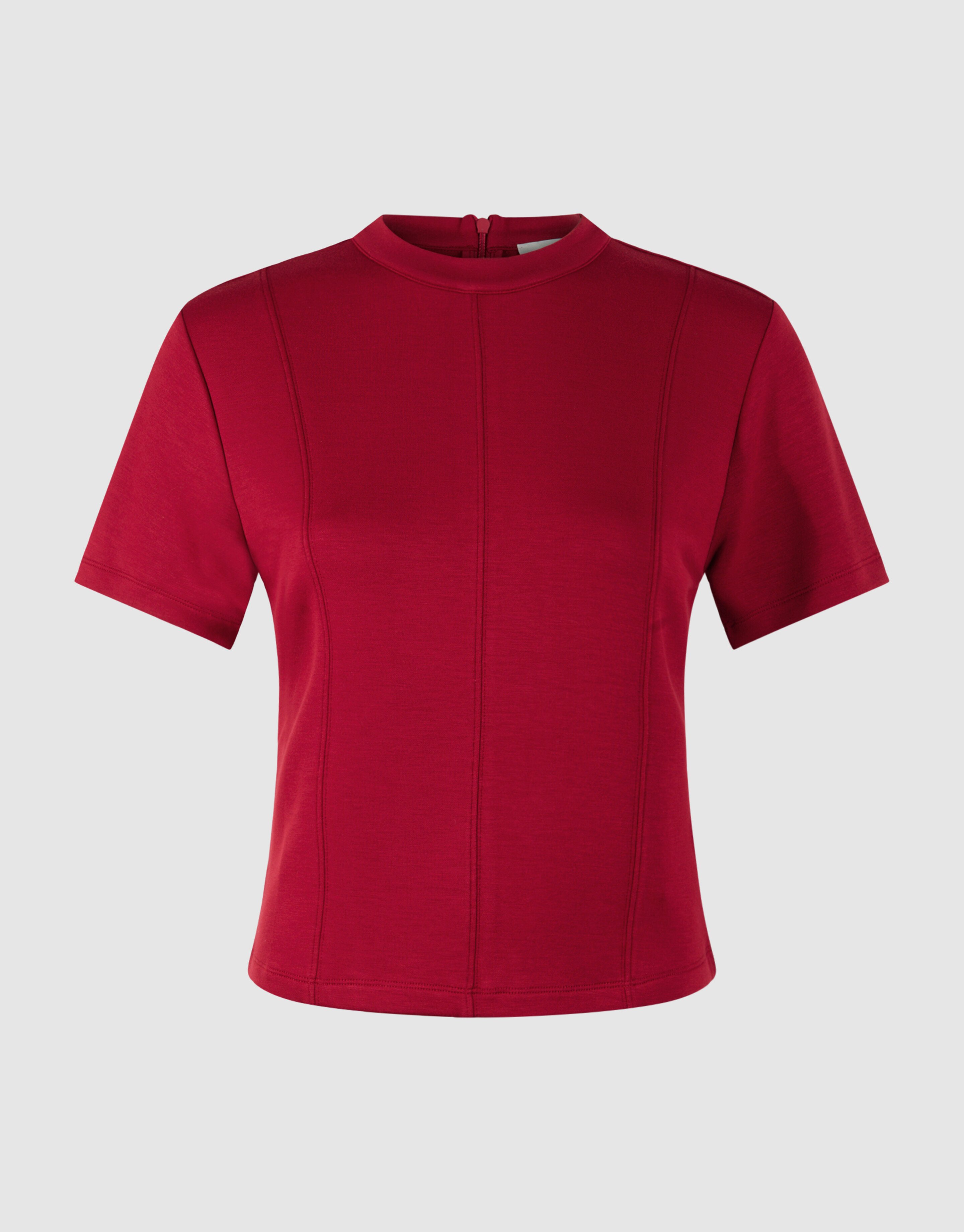 Fitted Cropped T-shirt Donkerrood SHOEBY WOMEN