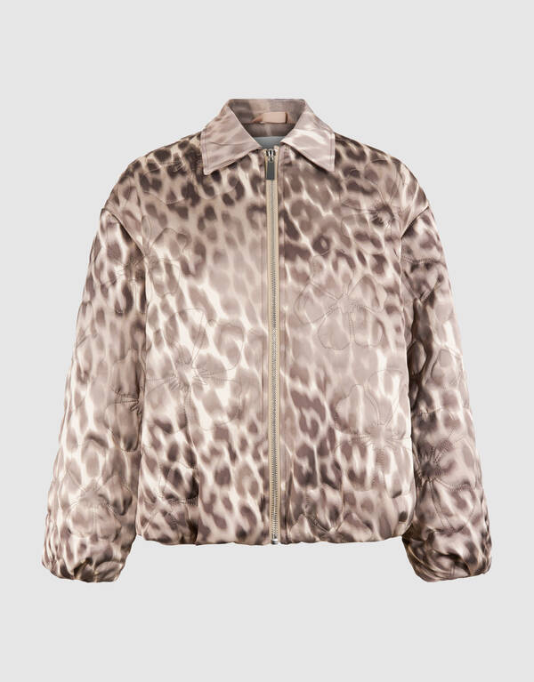 Quilted Leopard Bomber Jack Lichtbruin SHOEBY WOMEN