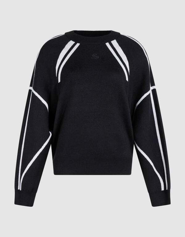 Oversized Sporty Gebreide Trui Zwart SHOEBY WOMEN