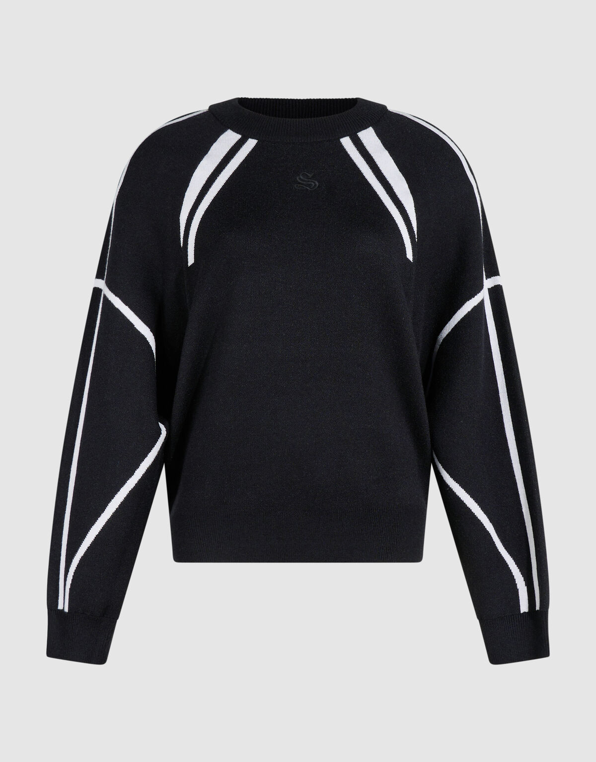 Oversized Sporty Gebreide Trui Zwart SHOEBY WOMEN