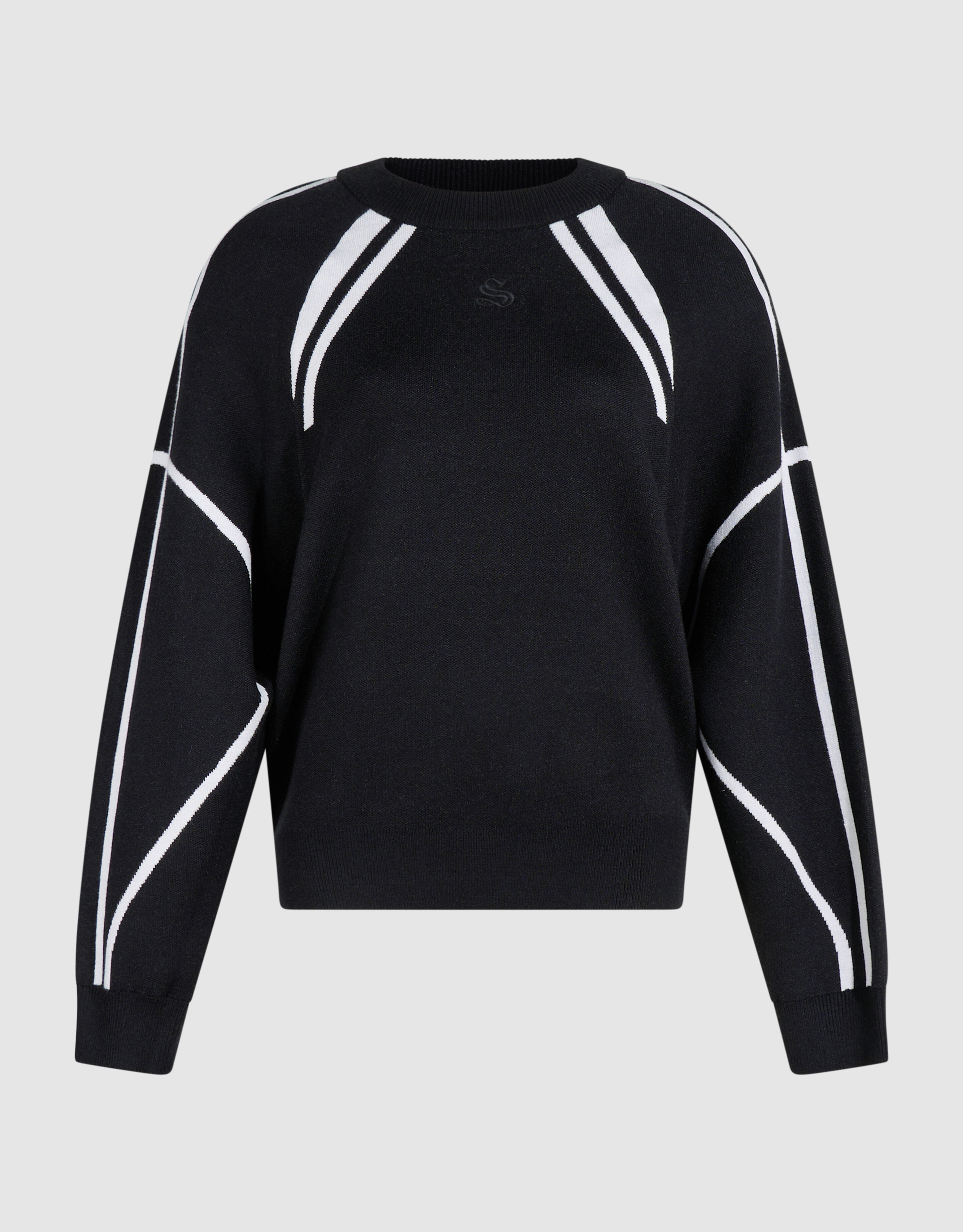 Oversized Sporty Gebreide Trui Zwart SHOEBY WOMEN