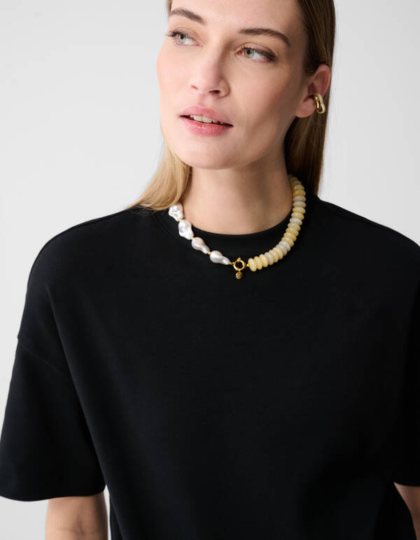 Pearl Stone Ketting Lichtgeel SHOEBY ACCESSOIRES