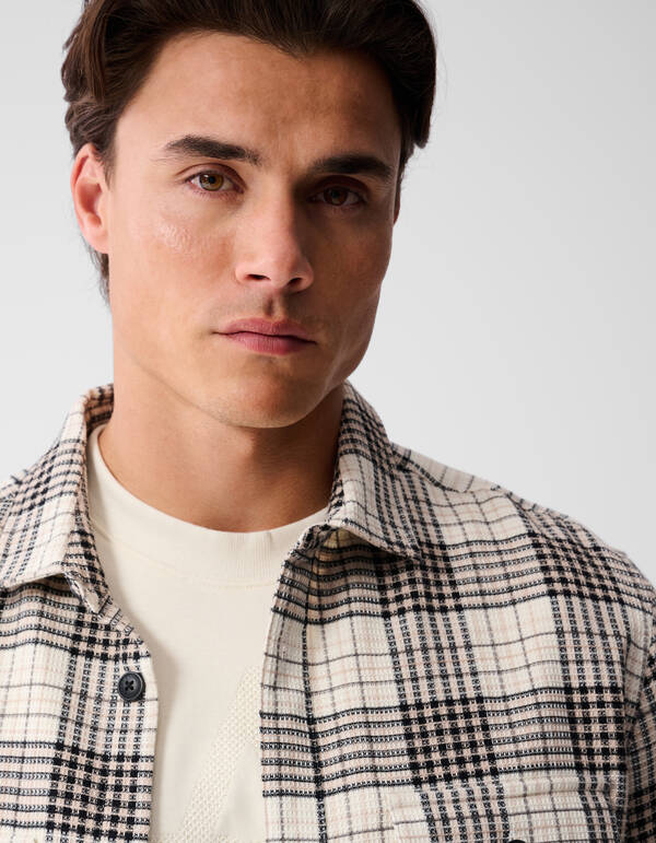 Ruiten Overshirt Gebroken Wit SHOEBY MEN