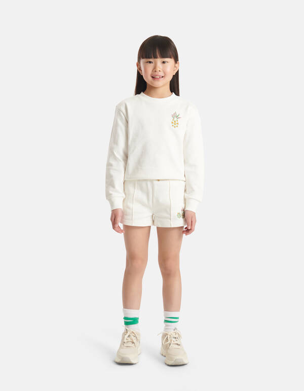 Geborduurde Short Gebroken Wit SHOEBY GIRLS