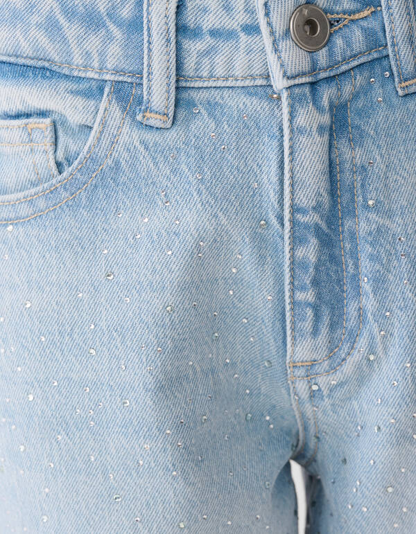 Strass Wide Leg Fit Jeans Bleached SHOEBY GIRLS