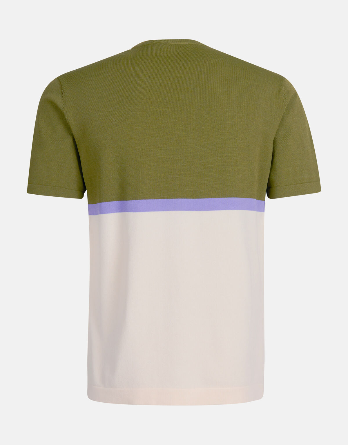 Gebreid Colorblock T-shirt Olijfgroen SHOEBY MEN