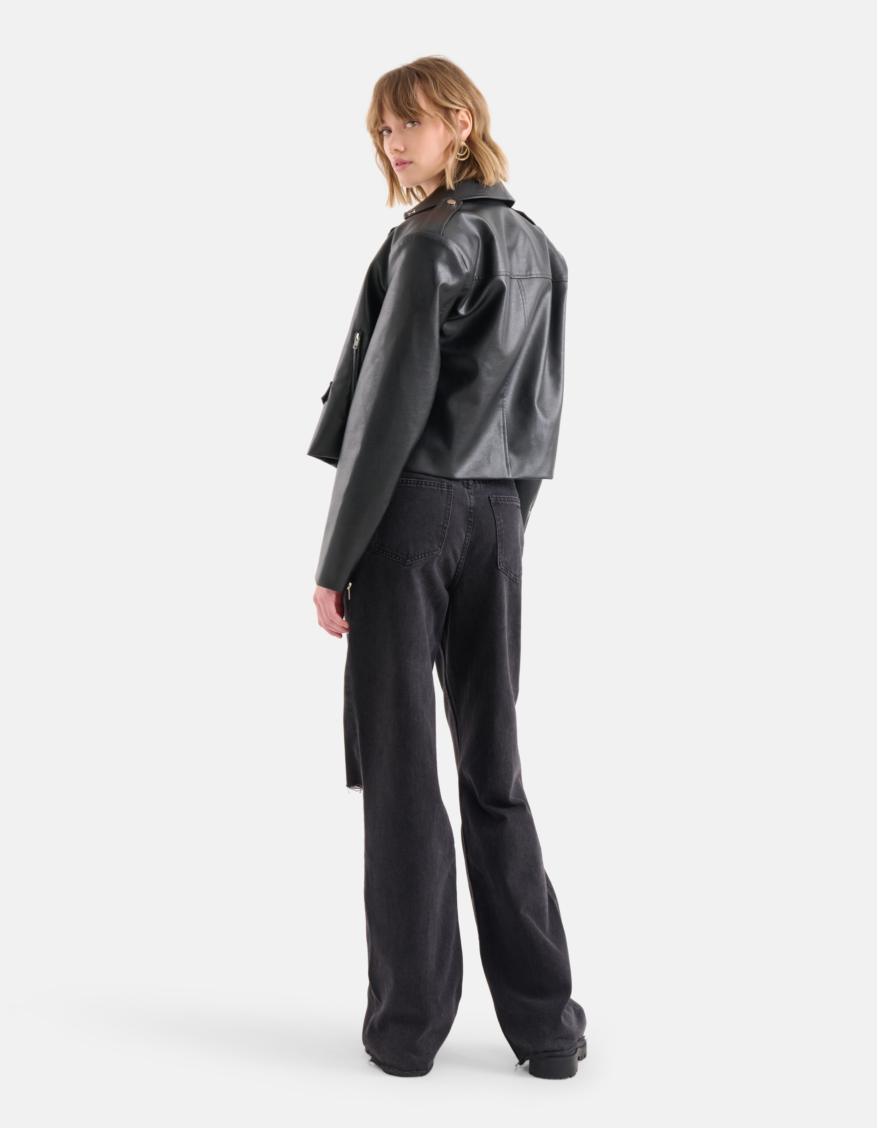 Vegan Leren Biker Jack Zwart SHOEBY WOMEN
