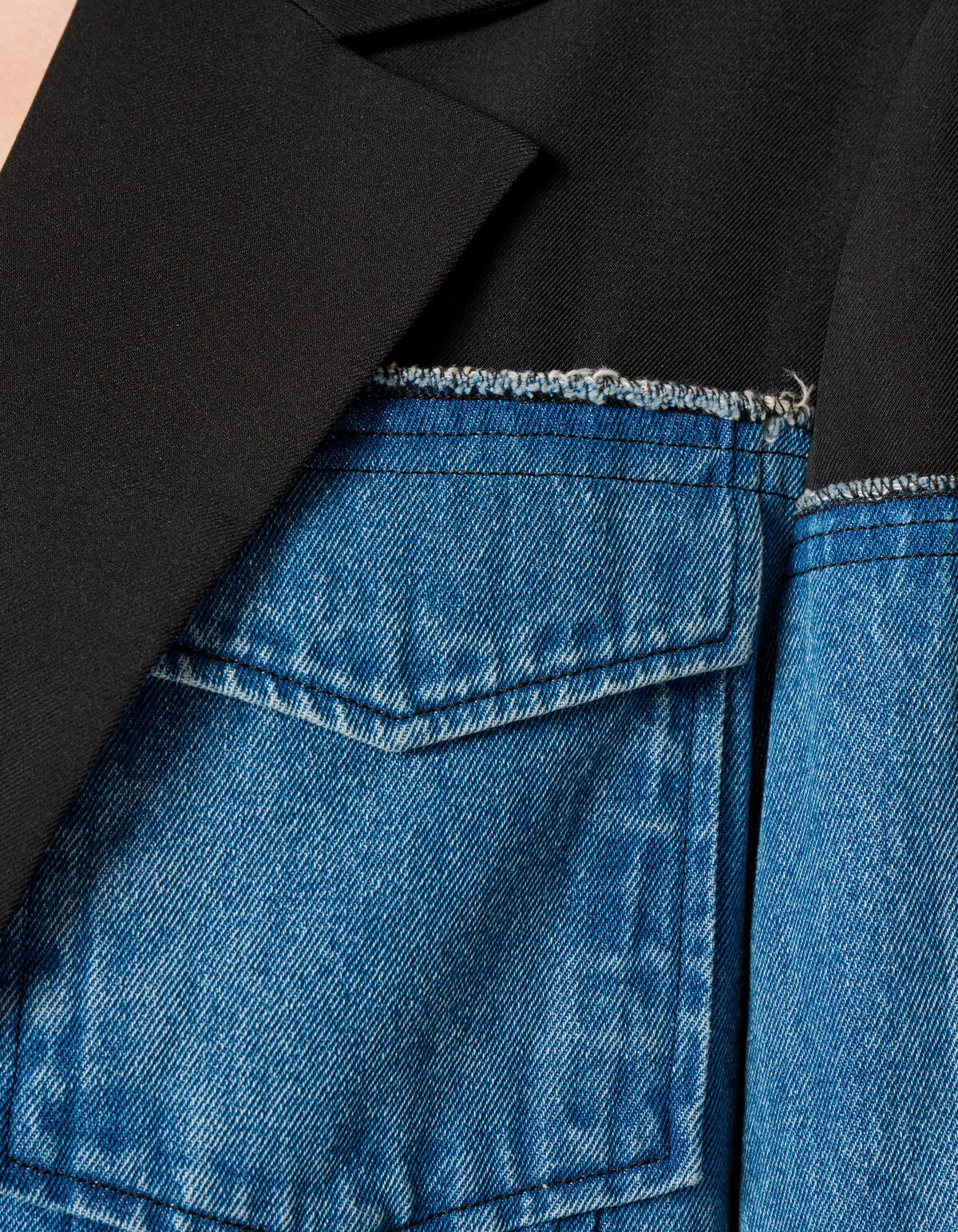 Two Tone Denim blazer Zwart/blauw SHOEBY WOMEN