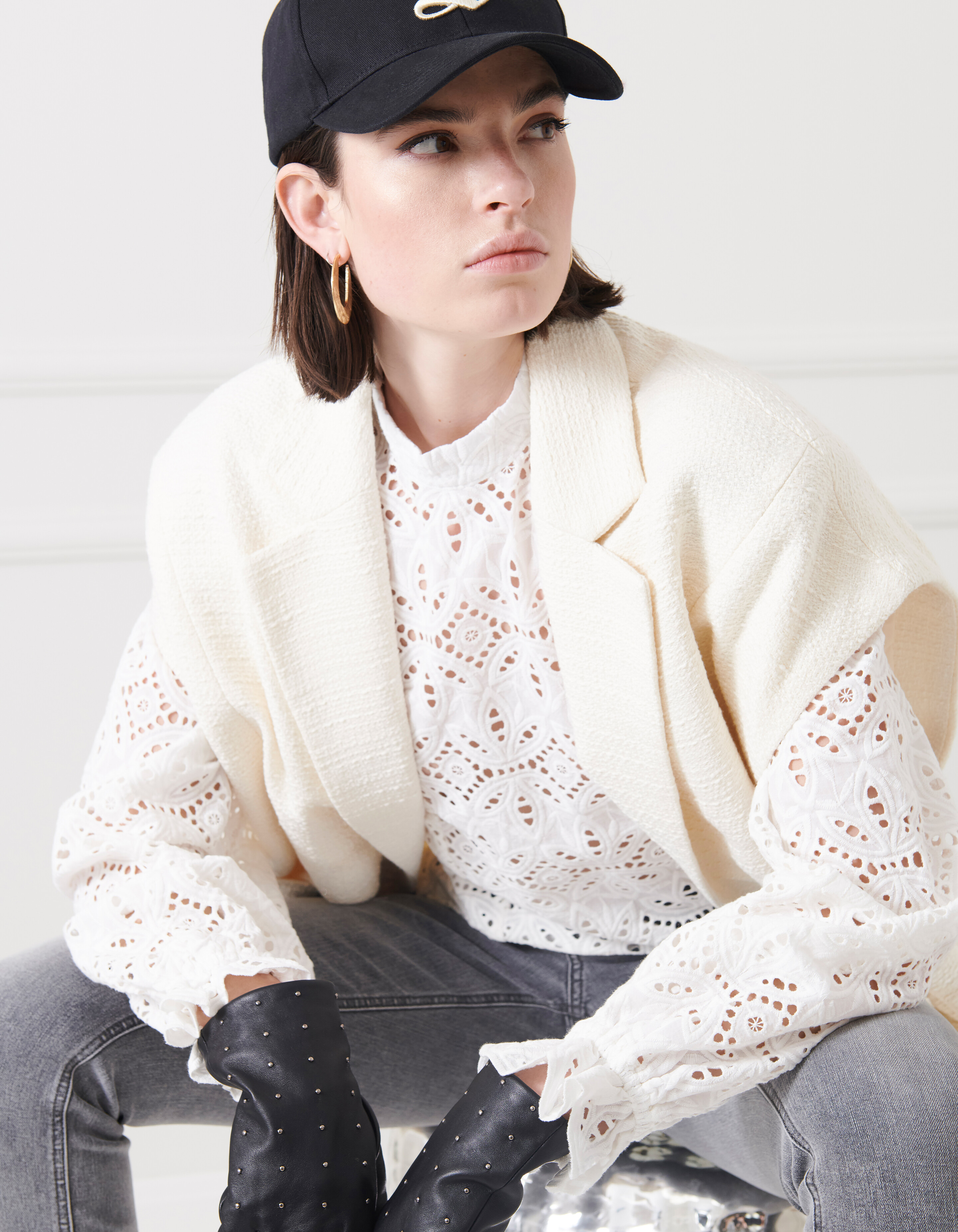 Embroidery Top Gebroken Wit SHOEBY WOMEN