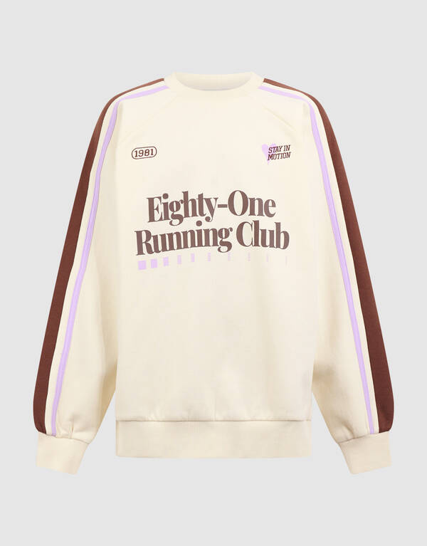 Oversized Sporty Sweater Gebroken Wit SHOEBY GIRLS