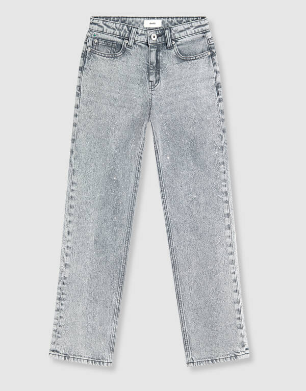 Strass Straight Fit Jeans Lichtgrijs SHOEBY GIRLS