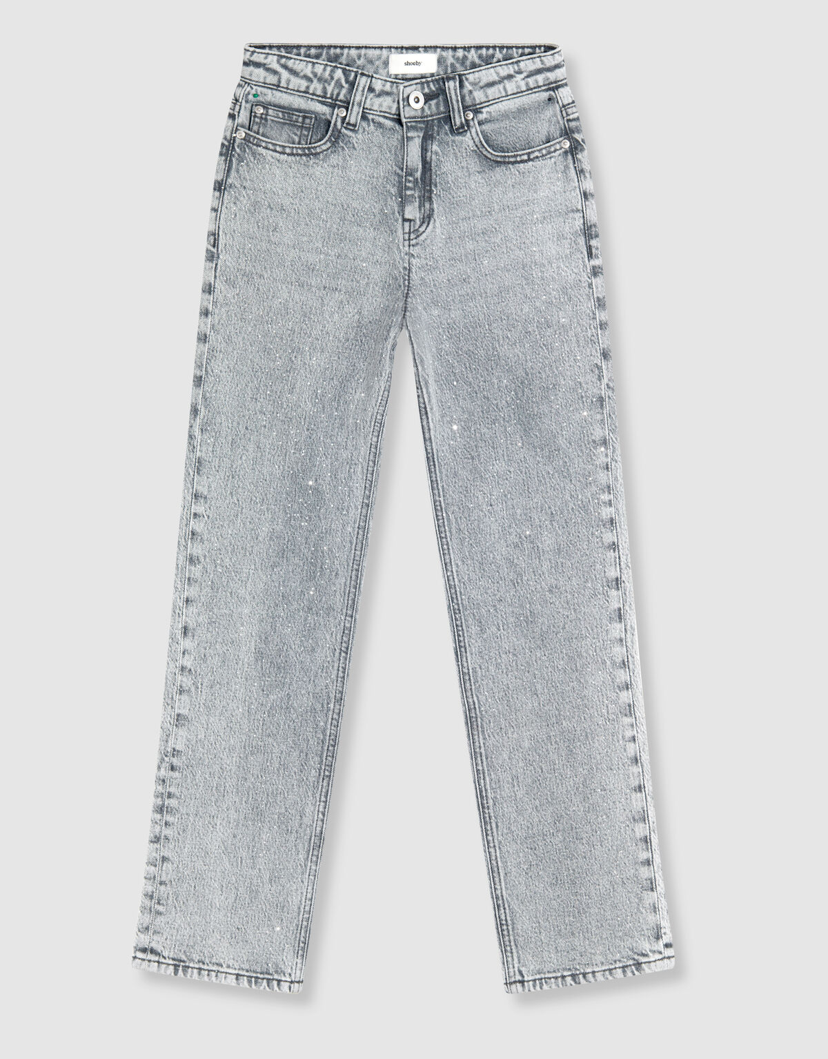 Strass Straight Fit Jeans Lichtgrijs SHOEBY GIRLS
