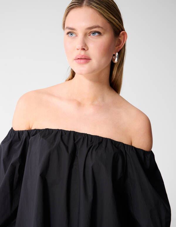 Off Shoulder Mini Jurk Zwart SHOEBY WOMEN