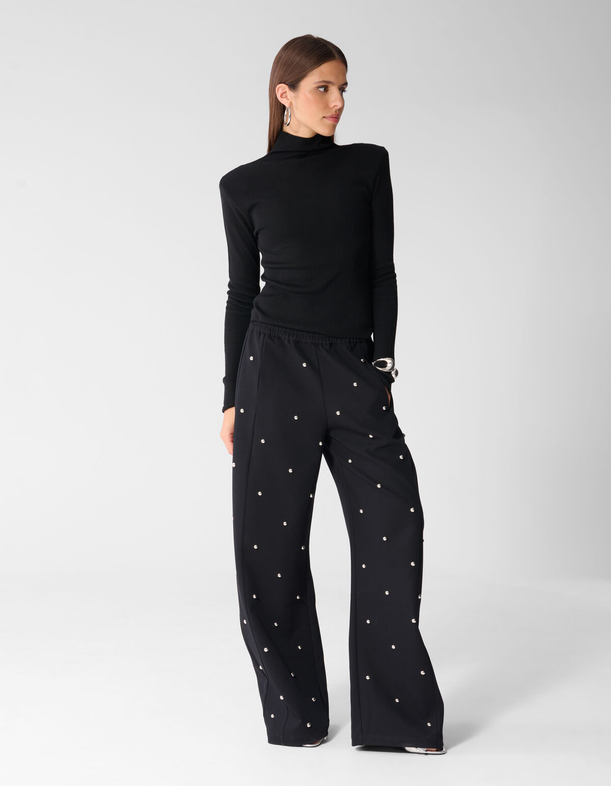Studded Wide Leg Fit Broek Zwart SHOEBY WOMEN