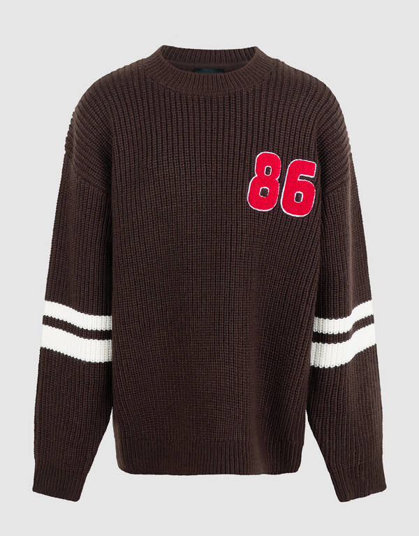 Varsity Gebreide Trui Donkerbruin SHOEBY BOYS