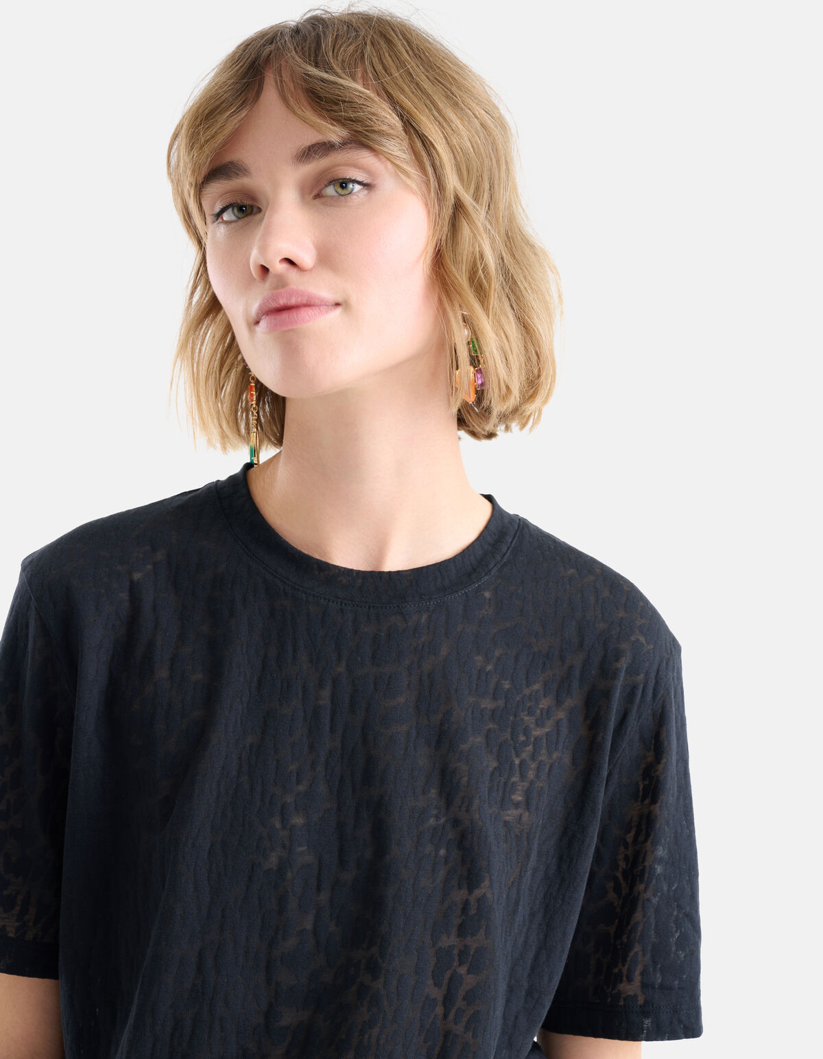 Burn Out T-shirt Donkergrijs SHOEBY WOMEN