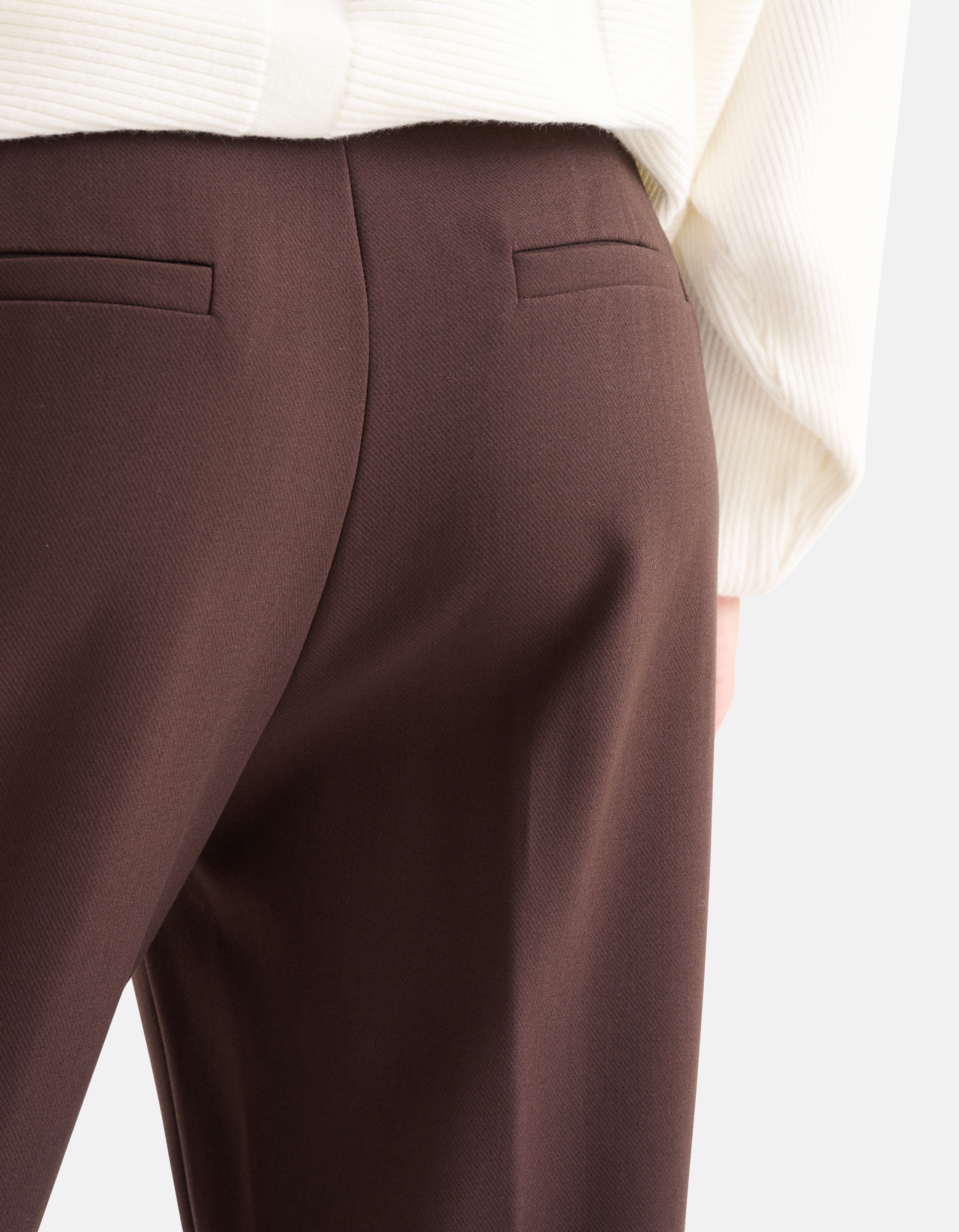 Straight Fit Pantalon Donkerbruin EKSEPT