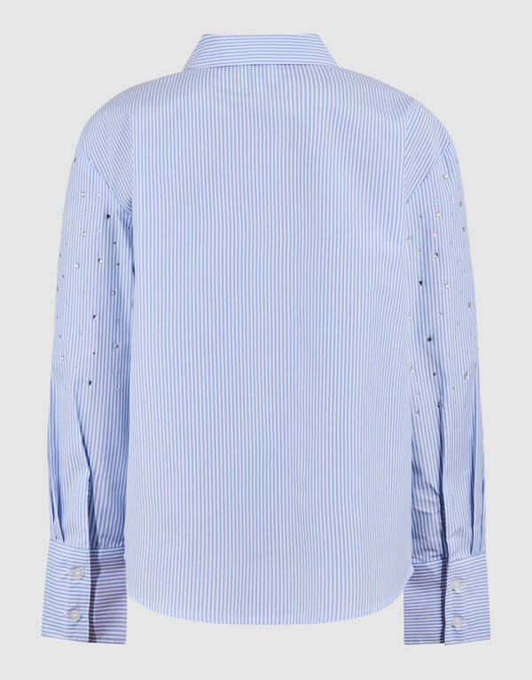 Pinstripe Strass Blouse Lichtblauw SHOEBY GIRLS