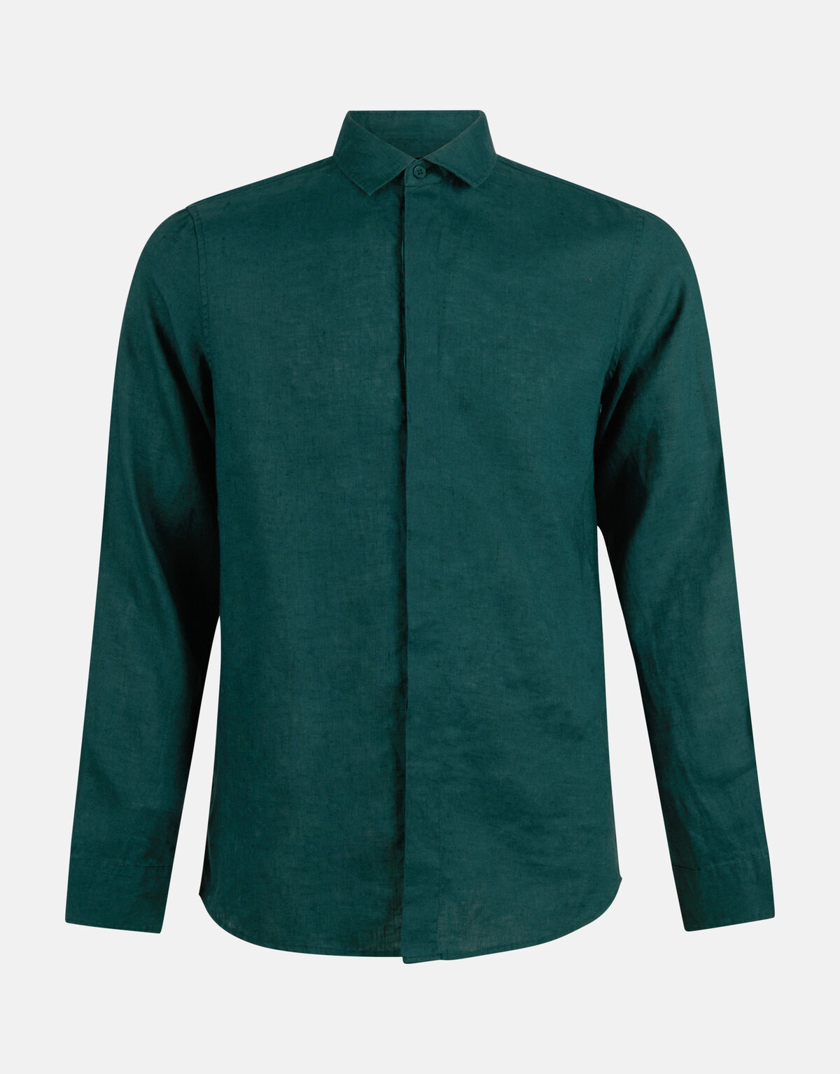 Linnen Overhemd Donkergroen SHOEBY MEN