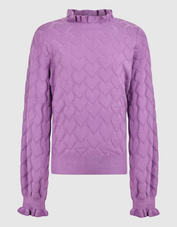 Heart Knit Top Paars SHOEBY GIRLS