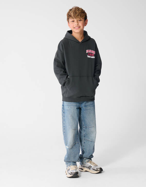 Oversized Run Hoodie Donkergrijs SHOEBY BOYS
