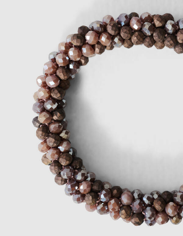 Beaded Elastieken Armband Beige SHOEBY ACCESSOIRES