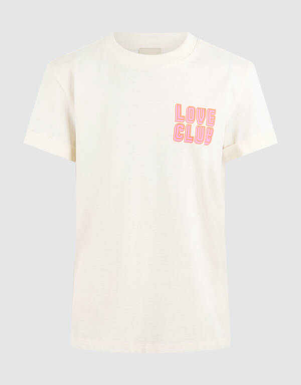 Love Club Artwork T-shirt Gebroken Wit SHOEBY GIRLS
