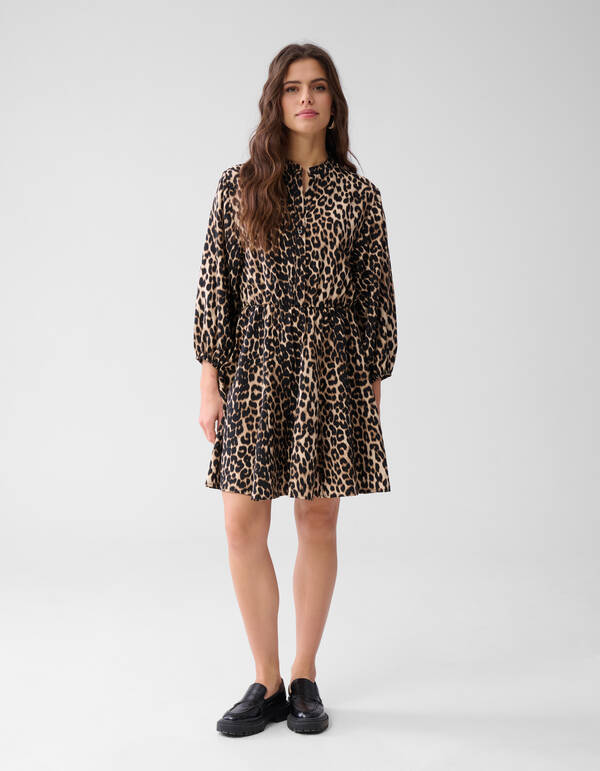 Leopard Mini Jurk Bruin SHOEBY WOMEN