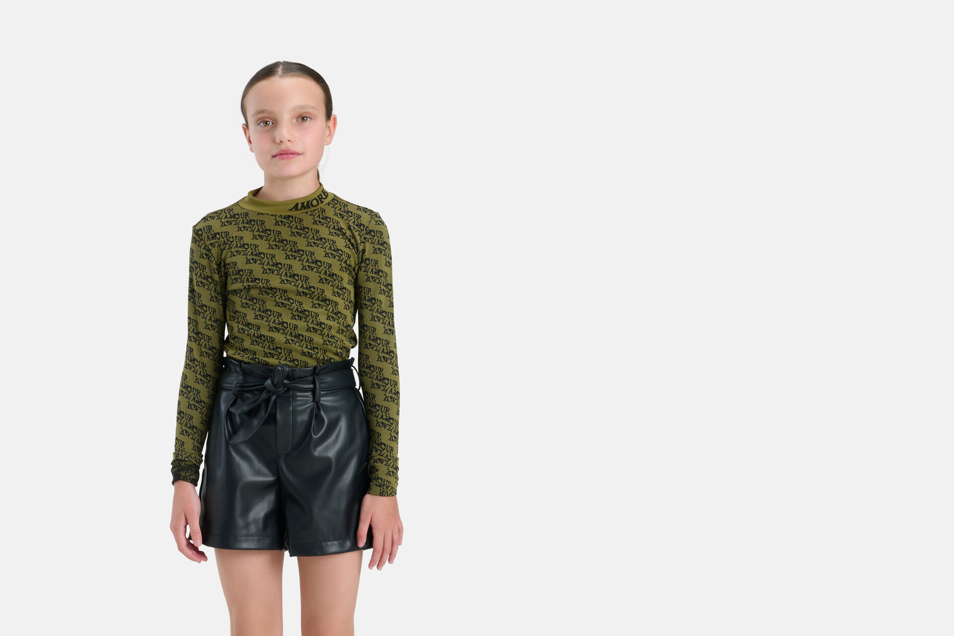 Print T-shirt Donkergroen SHOEBY GIRLS