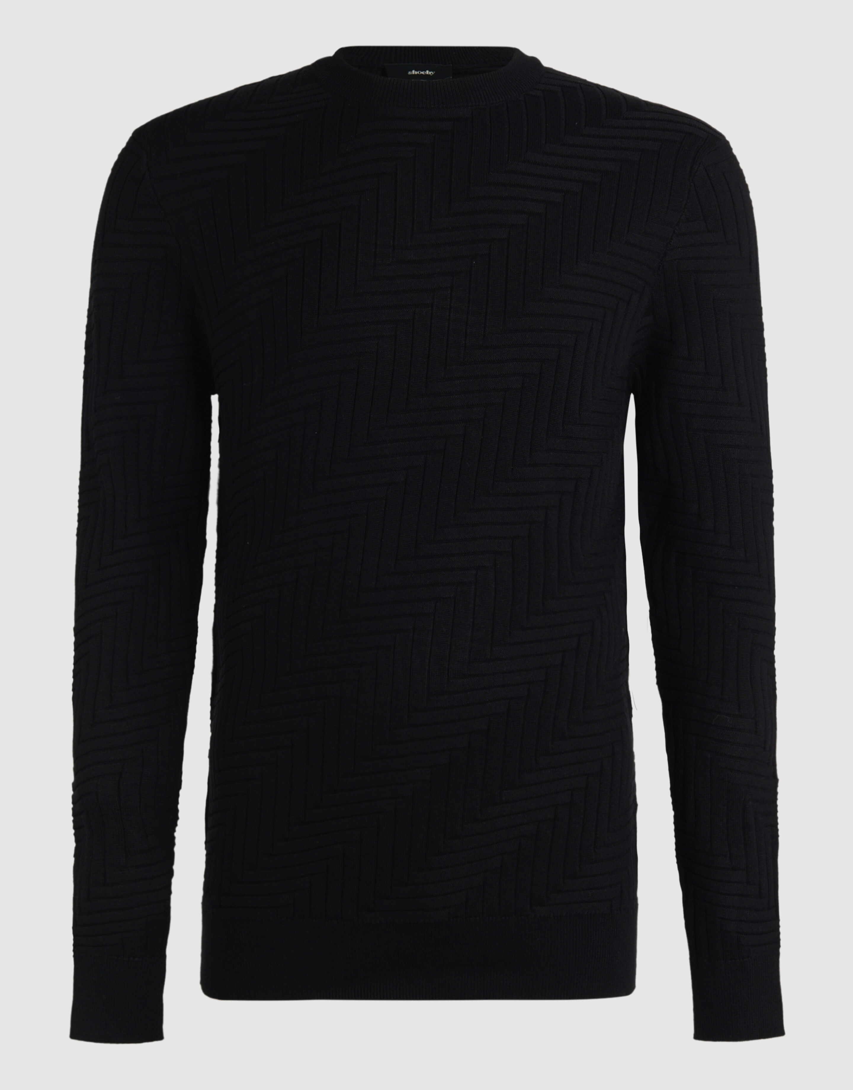 Structuur Knit Sweater Zwart SHOEBY MEN