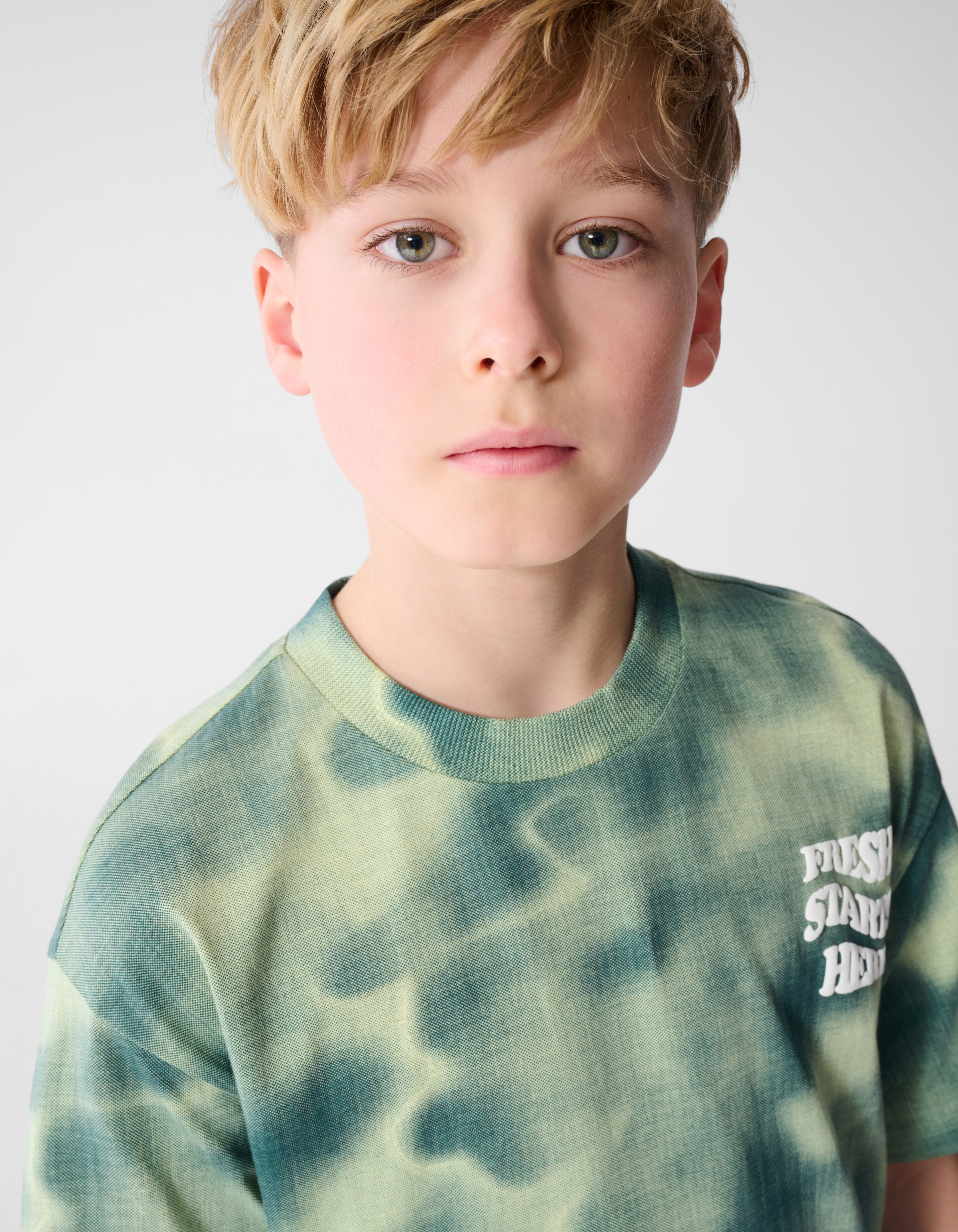 Printed Relaxed T-shirt Groen SHOEBY BOYS