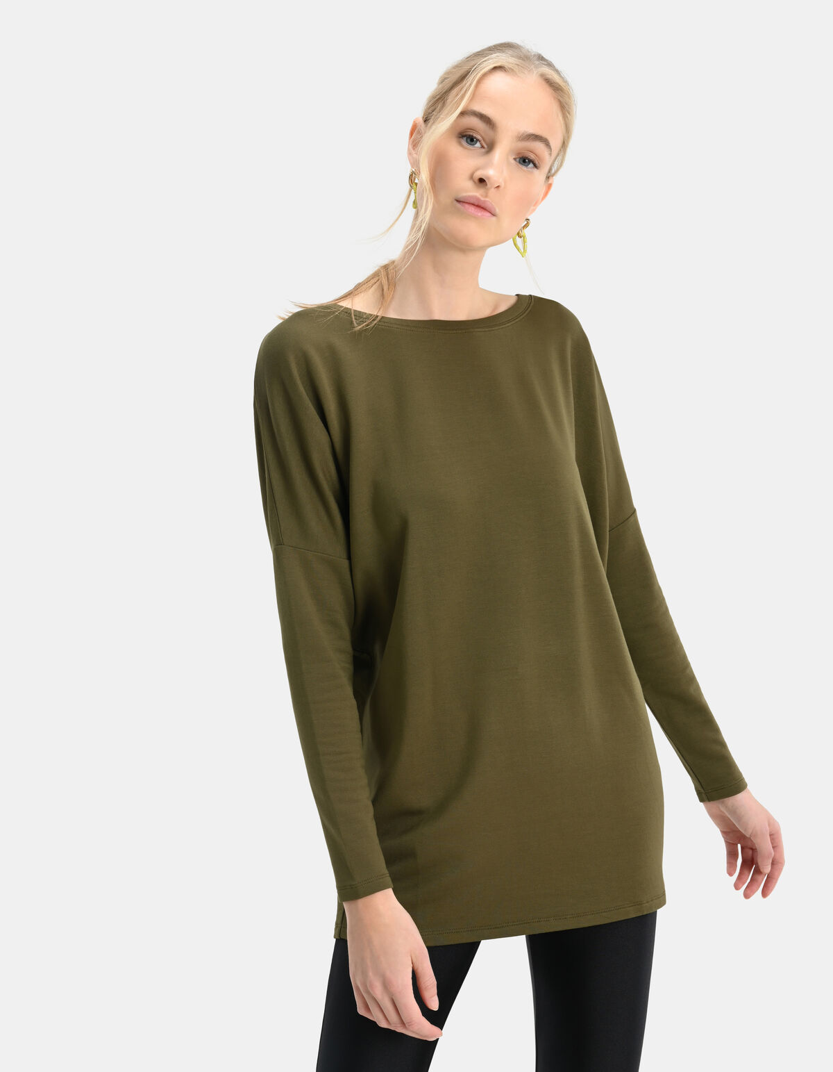 Basis Oversized Top Donkergroen SHOEBY WOMEN