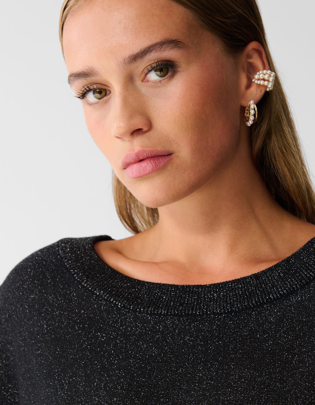 Glitter Vleermuismouwen Trui Zwart SHOEBY WOMEN