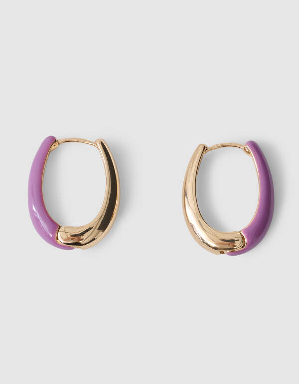 Oval Hoops Oorbellen Paars SHOEBY ACCESSOIRES