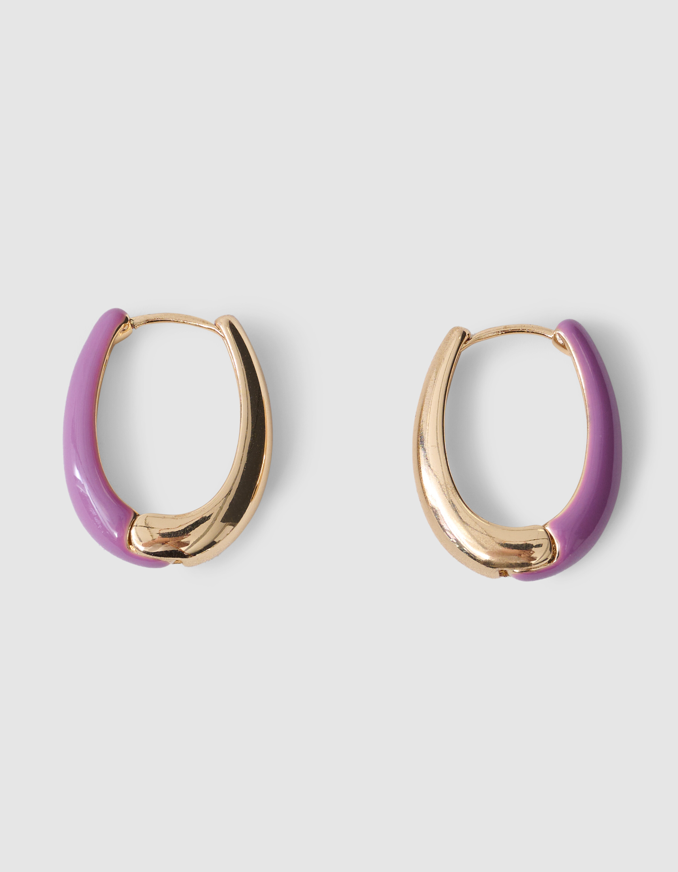 Oval Hoops Oorbellen Paars SHOEBY ACCESSOIRES