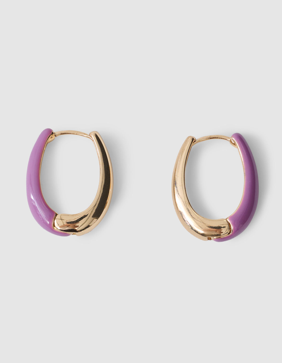 Oval Hoops Oorbellen Paars SHOEBY ACCESSOIRES